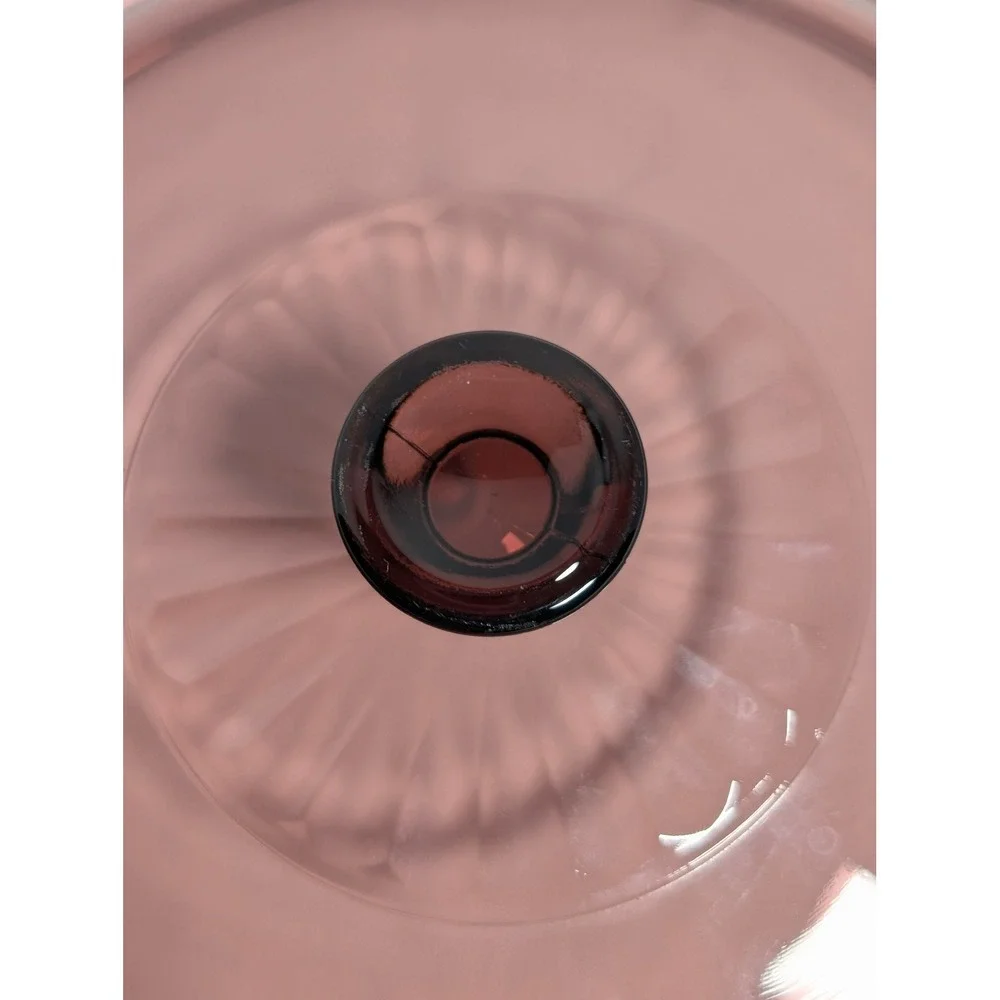 PYREX Cranberry Glass Lid 624-C Replacement Round Fluted Cover for 2 Qt Dish 024